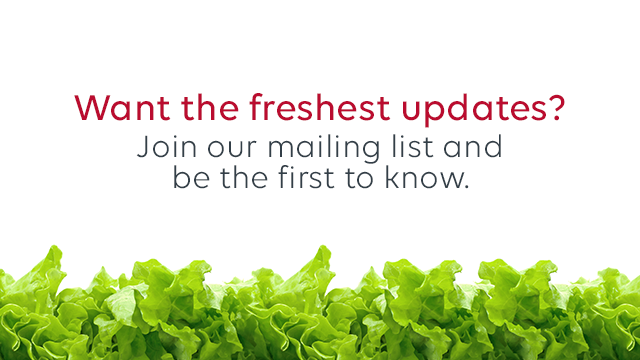 Sign up for our mailing list to receive the latest updates and offers.