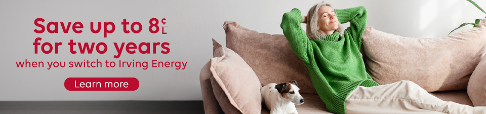 Person relaxing on a sofa with a dog in a bright living room.