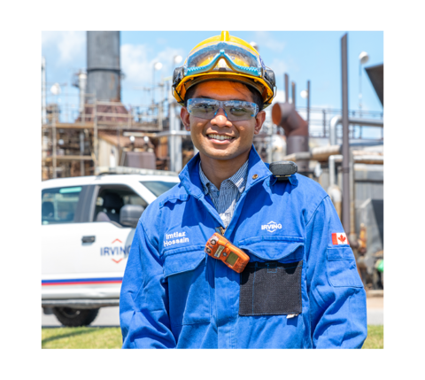 Irving Oil Refinery photo with an employee